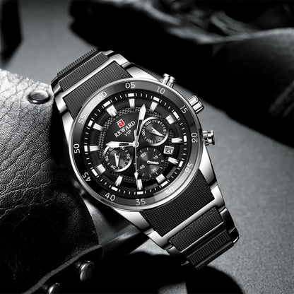 REWARD Big Dial Mens Watches | Top Luxury Brand Sport Waterproof Watch