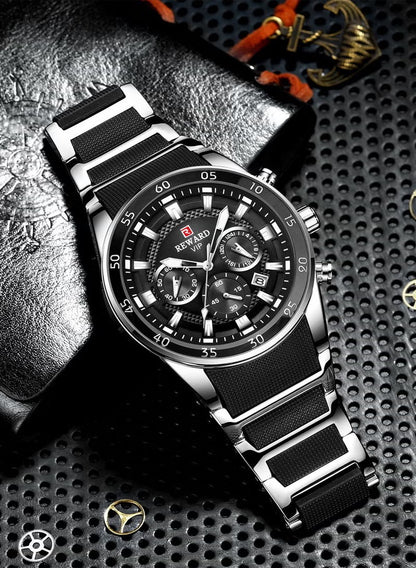 REWARD Big Dial Mens Watches | Top Luxury Brand Sport Waterproof Watch